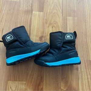 Sorel Kids' Black and Aqua Boots
